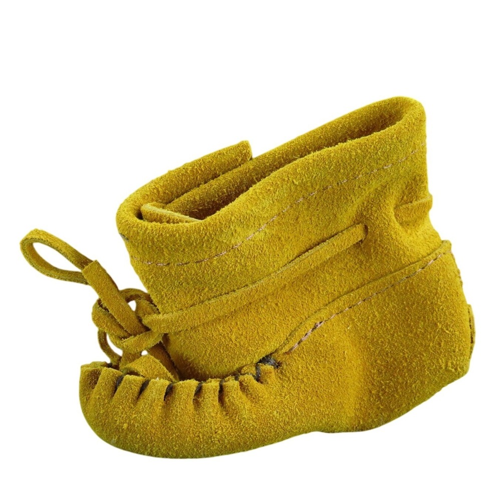 Poo Poo Boys Moccasin  Sz T 3‎ Medium Brown Suede Lace Up